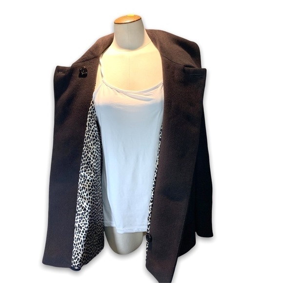 𝅺Hilary Radley Brown Angora Wool Coat Sz 8 Classic Neutral Lined Jacket - Picture 5 of 13